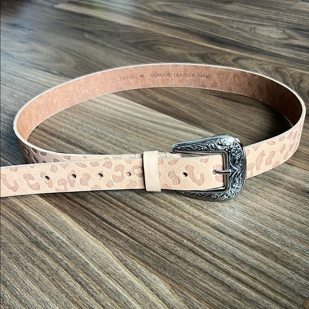 BKE Tan and Silver Belt with Ornate Buckle